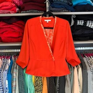 CAbi orange one button closure blazer size 4